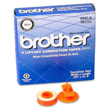 Picture of Brother 3015 Black Lift-Off Correct Tape (6 pk)