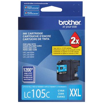 Picture of Brother LC-105C Extra High Yield Cyan Ink Cartridge